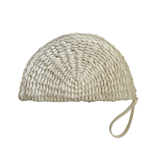 Vana Natural Hand Woven Straw Bag (White)