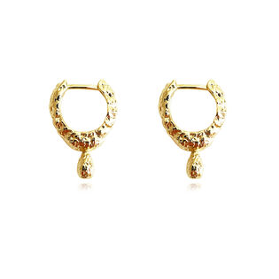 Jaune Textured Teardrop Huggie Earrings (Gold)