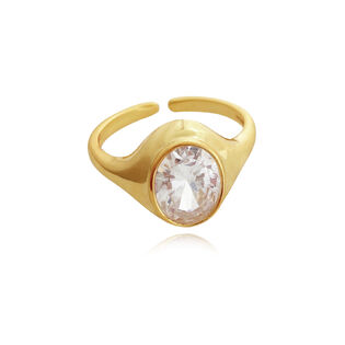 Eleonore Gold Vermeil Zircon Open Ring 