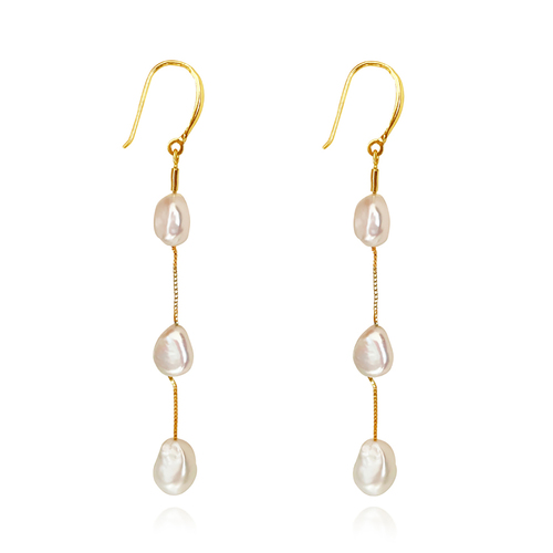 Aquene Freshwater Pearl String Earrings
