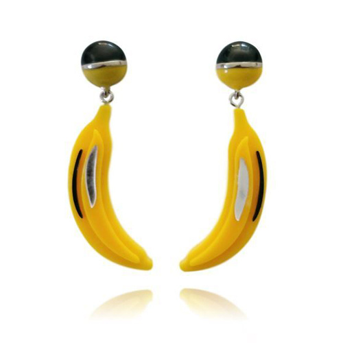 Jacqui Banana Fashionista Earrings (my ears are pierced)