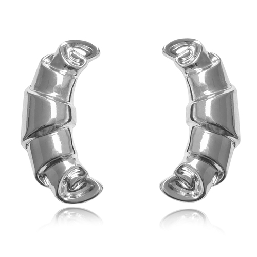 Louane Croissant Statement Earrings (Silver)
