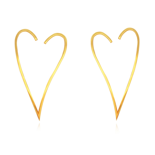Ayla Sculptural Love Heart Earrings 