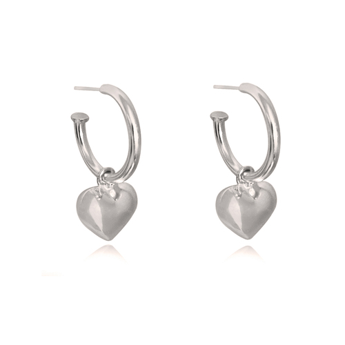 Lavin Classic Love Heart Drop Earrings (Silver)