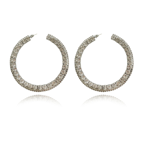 Bronwyn Runway Style Diamante Hoop Earrings