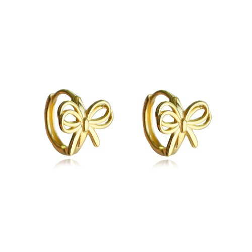 Liana Bow Tie Hoop Earrings (Gold)