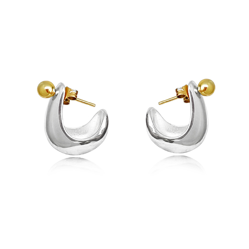 Leona Artsy Silver Bowl Earrings