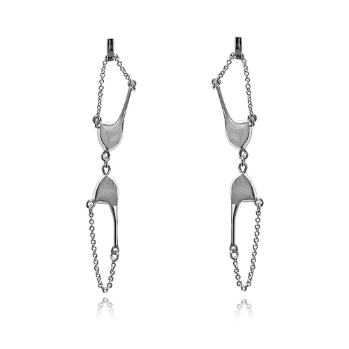 Georgina Art Deco Bralette Earrings (Silver)