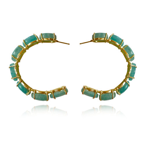 Jemila Chalcedony Gemstone Hoop Earrings