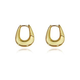 Tate Sculptural Huggie Hoop Earrings (Gold)