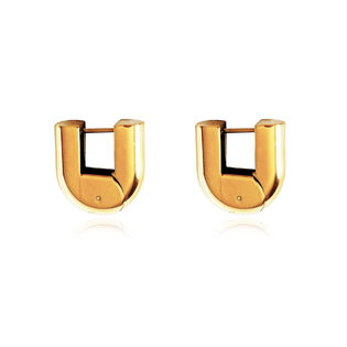 Luma Solid U Huggie Earrings (Gold)