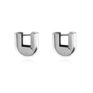 Luma Solid U Huggie Earrings (Silver)