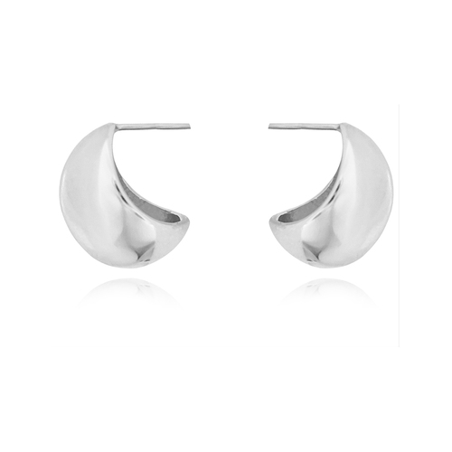 La Lumiere Modern Cocoon Earrings (Silver)