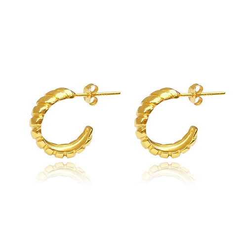 Chante Croissant C Hoop Earrings (Gold Vermeil)