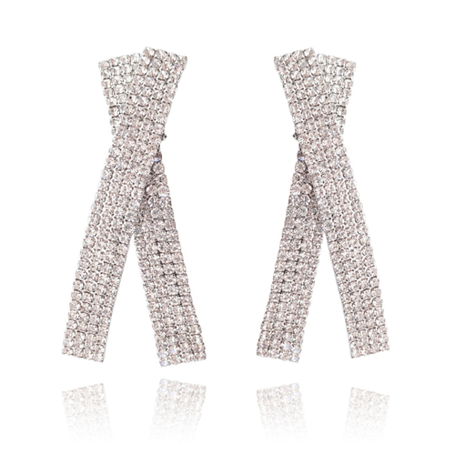 Daur Diamante Ribbon Earrings
