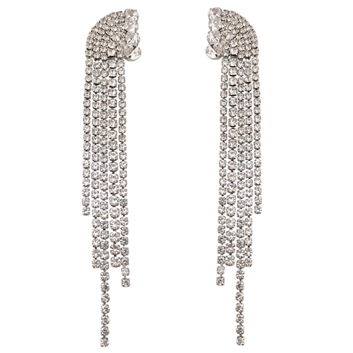 Emilio Crystal Diamante Earrings (My ears are pierced)