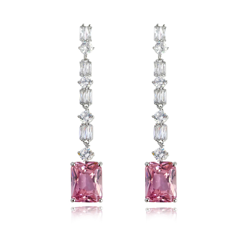 Annalee Crystal Drop Earrings (Rose Blush)