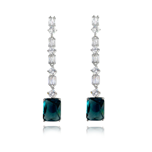 Annalee Crystal Drop Earrings (Aegean)