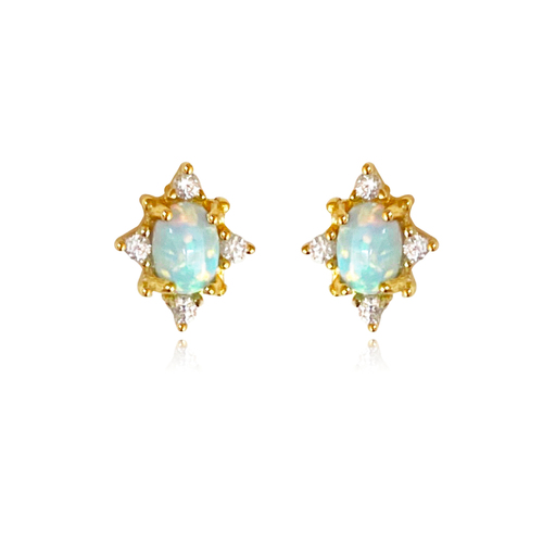 Apricia Dainty Opal Stud Earrings