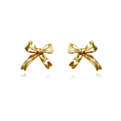 Tilda Dainty Bow Tie Earrings (Gold)