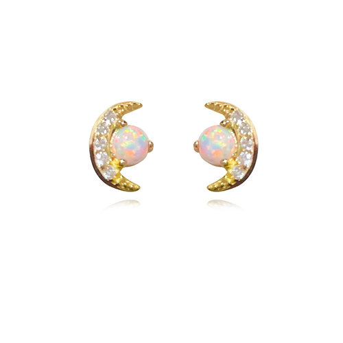 Solvita Dainty Opal Stud Earrings