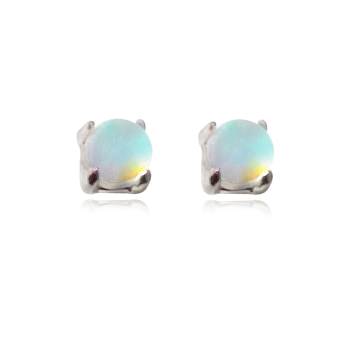 Dawn Dainty Moon Opal Stud Earrings