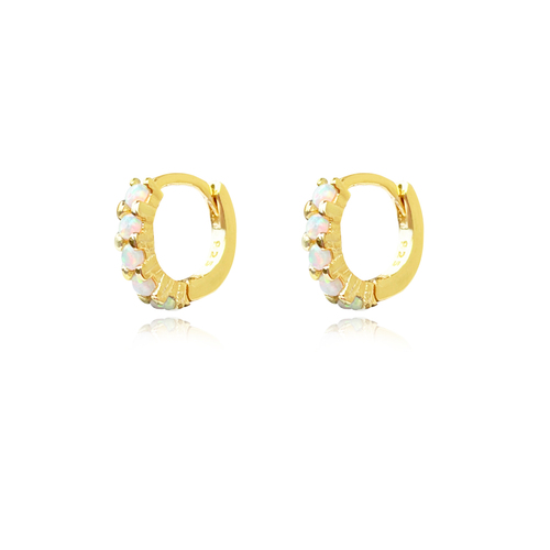 Larisa Dainty Opal Hoop Earrings
