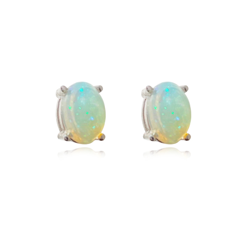 Lumi Solid Opal Stud Earrings