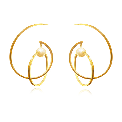 Orbit Sculptural Hoop Statement Earrings