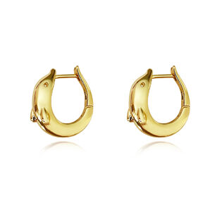 Swarna Artisan Dolphin Hoop Earrings (Gold)
