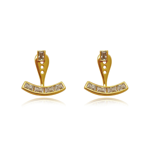 Aki Diamante Earlobe Hug Earrings (Gold)