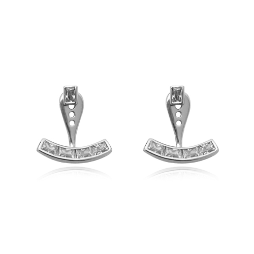 Aki Diamante Earlobe Hug Earrings (Silver)