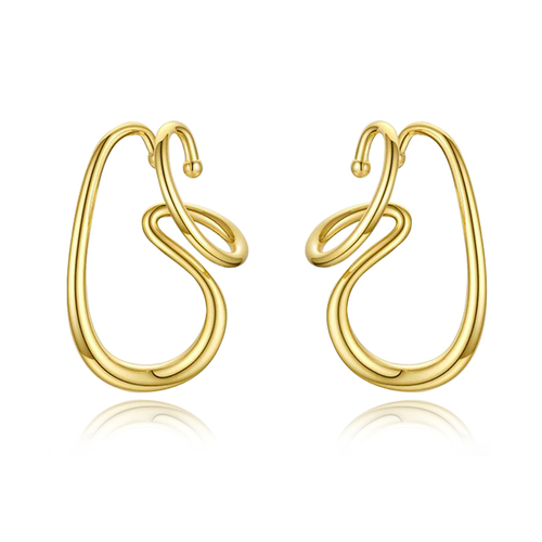 Luxury Crystal Minimalist Loop by Loop Rose Gold Color Earring