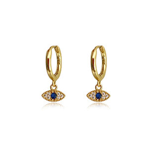 Katia Dainty Evil Eye Drop Earrings (Gold)