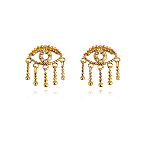 Harmonie Splendid Evil Eye Earrings (Gold Vermeil)