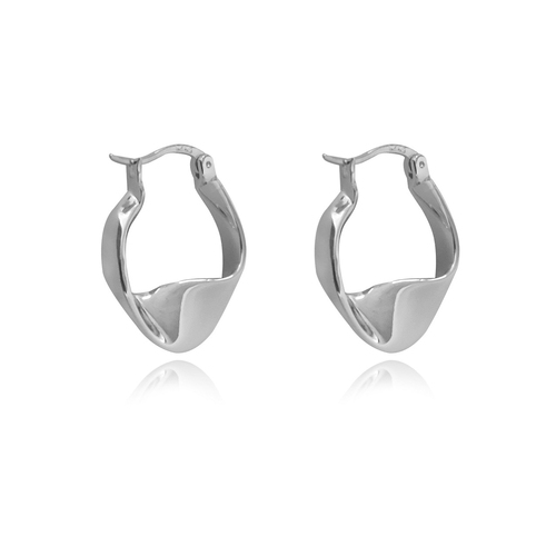 Raquel Flow Huggie Earrings (Silver)