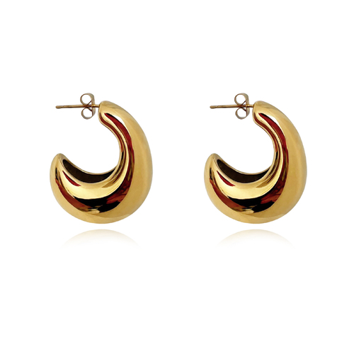 Della Curved Bowl Earrings (Gold)