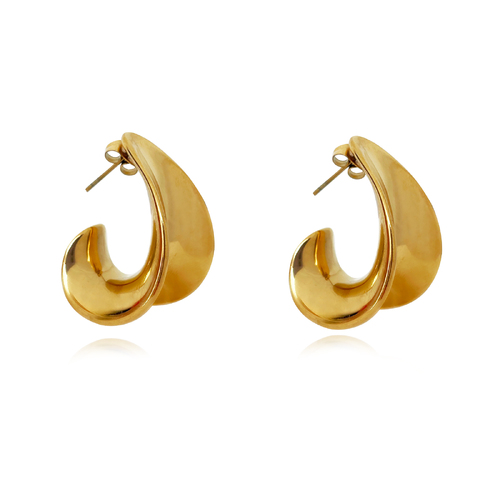 Damaris Chunky Curve Earrings (Gold)
