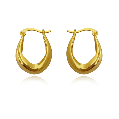 Krista Modern Bowl Huggie Earrings - Gold