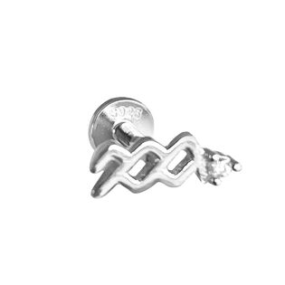 Aquarius Helix Screw Back Earring (Silver Single Piece)