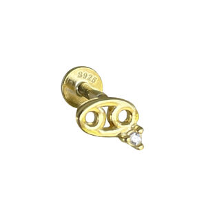 Cancer Helix Screw Back Earring (Gold Single Piece)