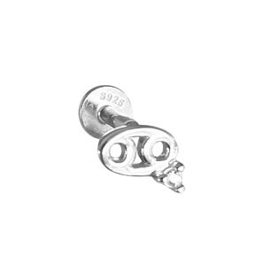 Cancer Helix Screw Back Earring (Silver Single Piece)