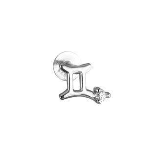 Gemini Helix Screw Back Earring (Silver Single Piece)