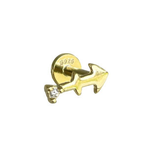 Sagittarius Helix Screw Back Earring (Gold Single Piece)