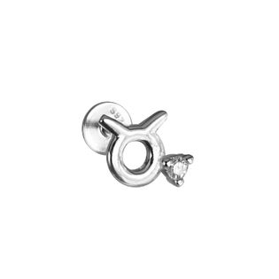 Taurus Helix Screw Back Earring (Silver Single Piece)