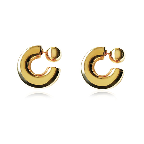 Adair Chunky C Hoop Earrings (Gold)