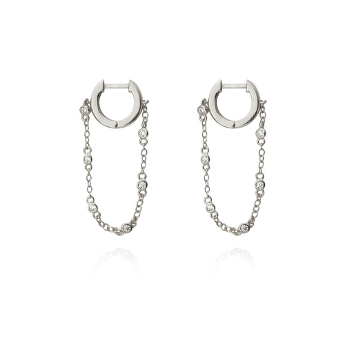 Madigan Silver Chain Drop Earrings