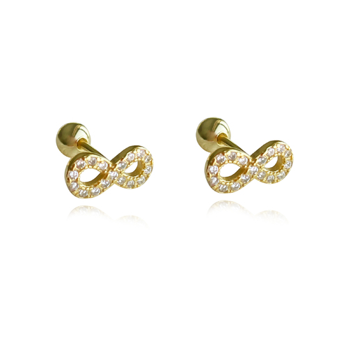 Infinite Love Screwback Earrings (Gold)