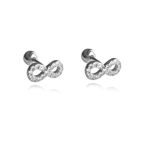 Infinite Love Screwback Earrings (Silver)
