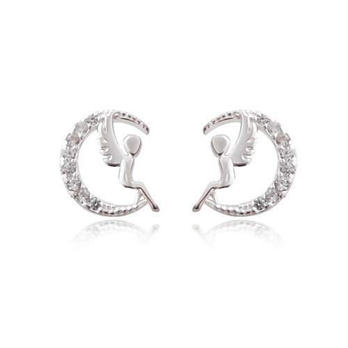 Little Angel Moon Dainy Stud Earrings